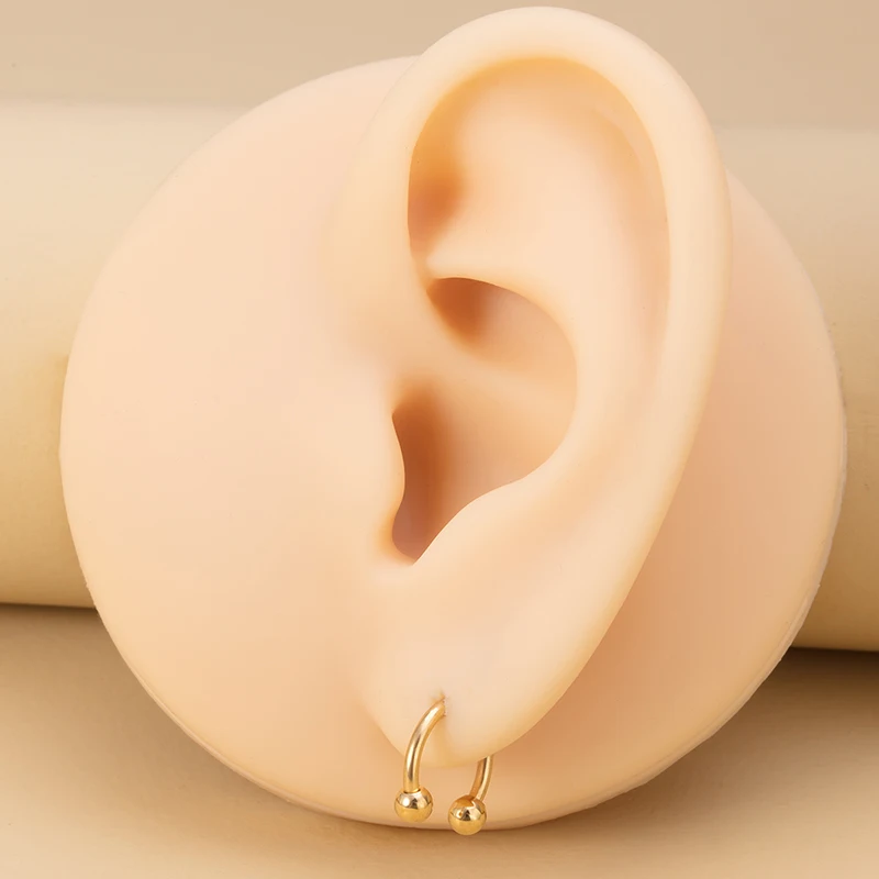 9pcs Stainless Steel Nose Ring Septum Hoop Earrings Ear Cartilage Tragus Helix Circular Lip Jewelry Piercing Set