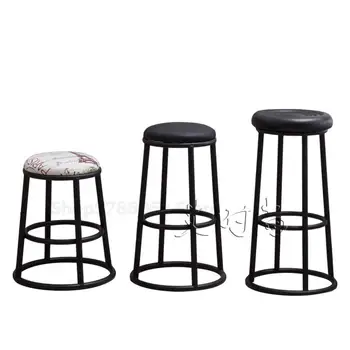 

Modern Minimalist] Retro Wrought Iron High-end Counter Bar Stool Mobile Phone Shop Business Hall Tea Shop Bar Chair