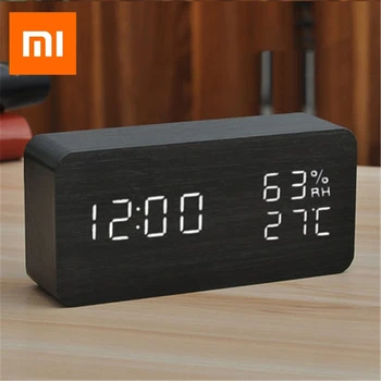 

Xiaomi official store smart alarm clock mute bedside clock digital alarm multifunctional personality luminous wooden clock