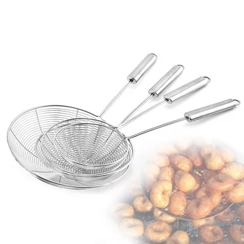 

Solid Spider Strainer Skimmer Ladle Stainless Steel Kitchen Utensil Tool French Fries Fish Noodle Spoon Frying Utensil