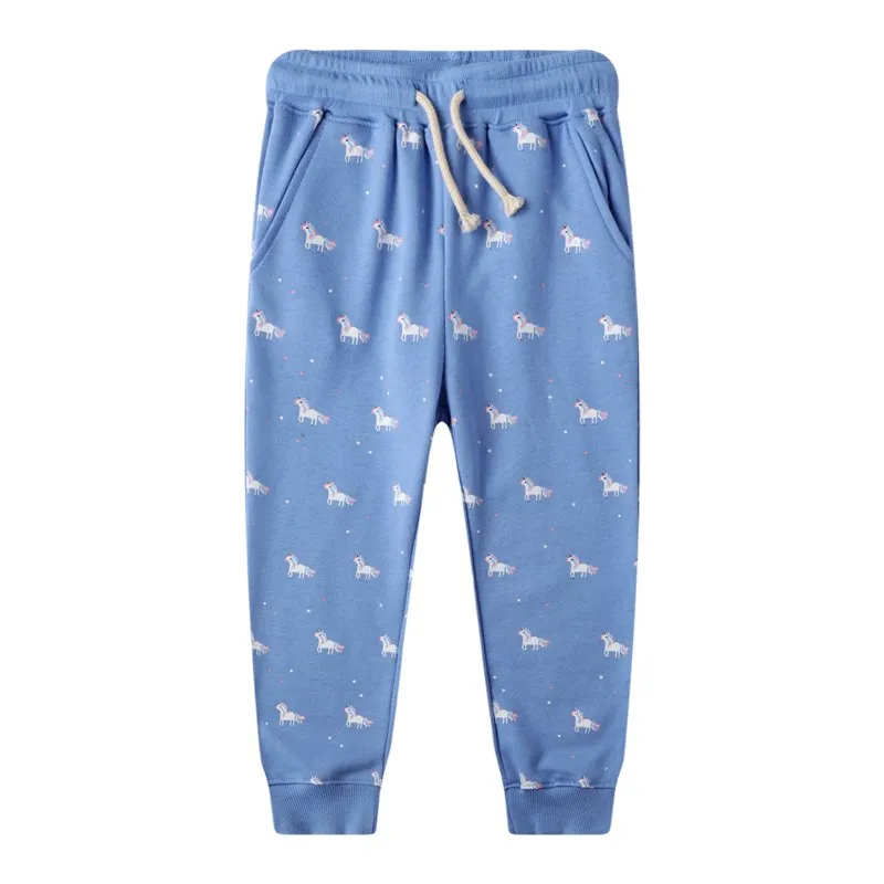 

Jumping meters Girls Trousers Unicorns Print for Autumn Spring Baby Sweatpants Drawstring Long Pant Kids Girls Clothing New Pant