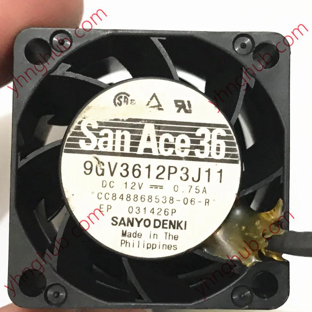 fios de sanyo denki 9gv3612p3j11 dc 12v 0.75a 36x36x28mm