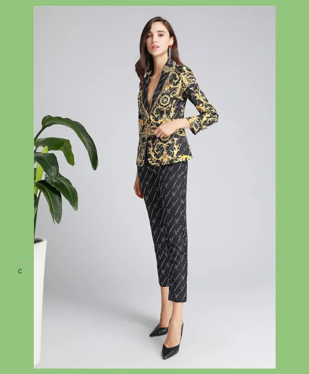 Блейзер feminino; коллекция года; сезон осень-зима; модная одежда; ropa de mujer maca enterizos para mujer largos elegantes femme; комплект из 2 предметов