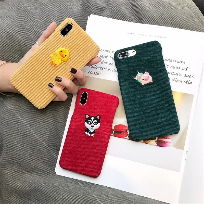 Зимний тканевый чехол для телефона для iPhone 11 Pro 6 6S 7 8 Plus чехол милый жираф кролик плюшевый чехол для iPhone X XR XS MAX чехол