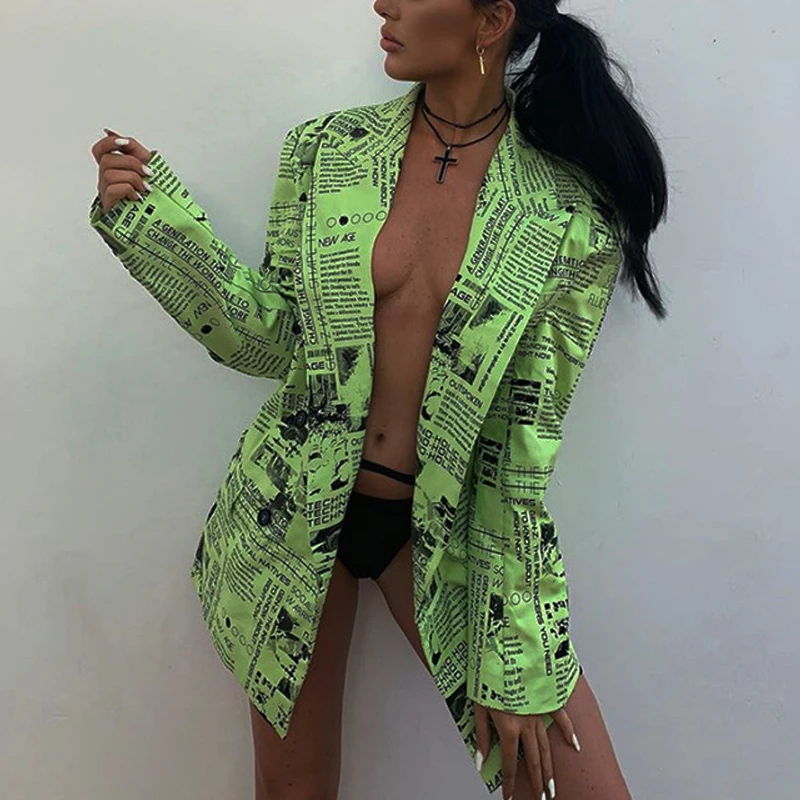 

Fashionhigh Strret Wear Print Women Coat Casual Single Breasted Jacket Ladies Casual Autumn Outwear Coats Women Clothing