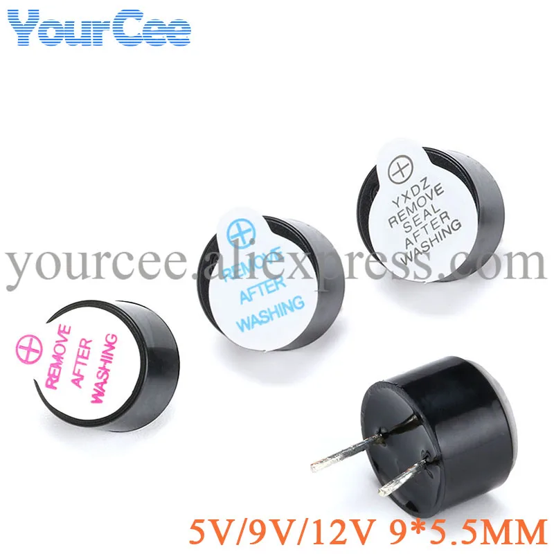 Mini zumbador activo de 5 piezas, 3V, 5V, 12V, magnético, SOT 0905, 9x5,5mm, tubo de plástico, sonido de tono pitido largo