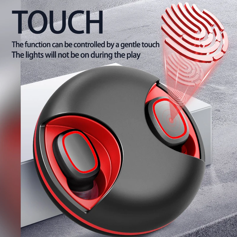 ANC Wireless Headphones Rotation Design Bluetooth V5 0 Earphones Sports Earbuds Headsets HIFI Stereo Touch control LED Display