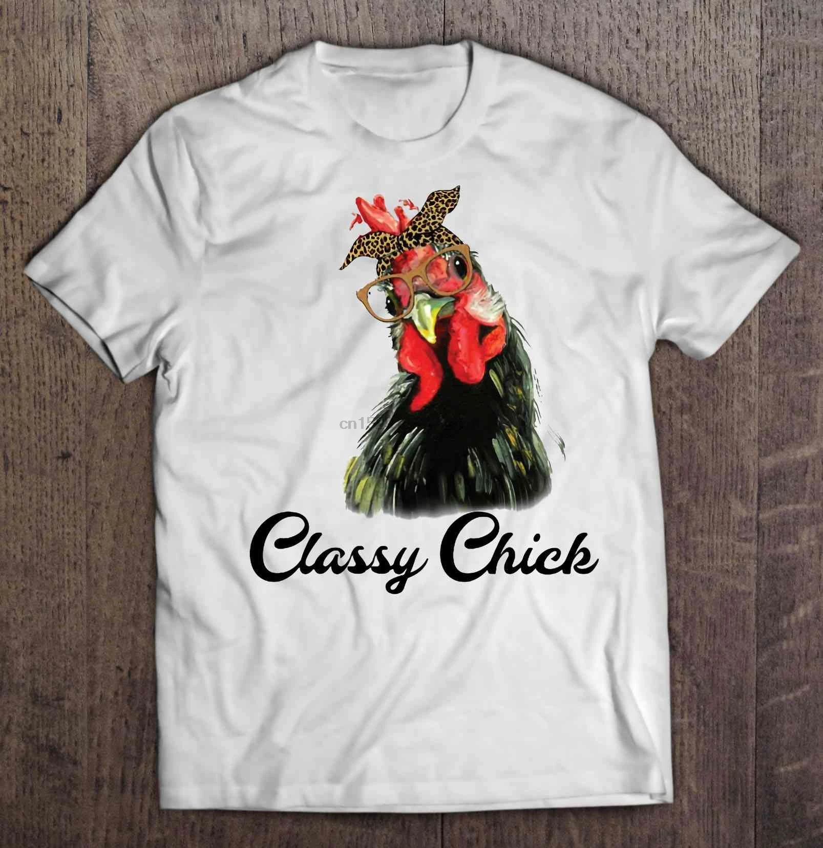 Men Funny T Shirt Fashion tshirt Classy Chick Chicken With Glasses Version Women t-shirt | Мужская одежда