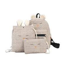 Корейский стиль Ulzzang милый сплошной цвет Diablement Кролик Рюкзак зимний комплект простой рюкзак женская сумка