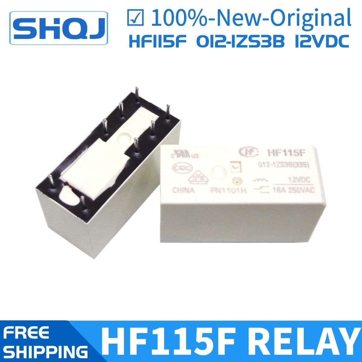 Relé Hf115f 0121zs3b 12vdc 16a 1co 8pin 100-novo-original 10 Pcs hf