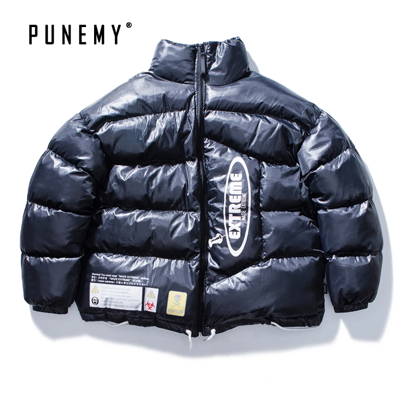 

Men Parkas Coats Windbreak North Winter Canada 2019 Stand Collar Hip Hop Streetwear Retro Pattern Print Men's Parkas Bomber
