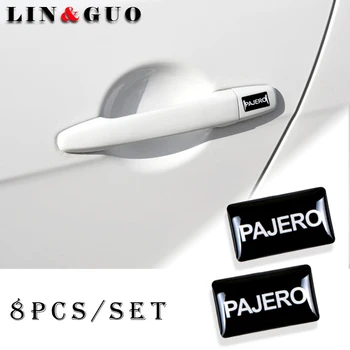 

8pcs Car accessories New 3D Door handle decoration silicone Sticker case for mitsubishi pajero lancer asx outlander Car styling