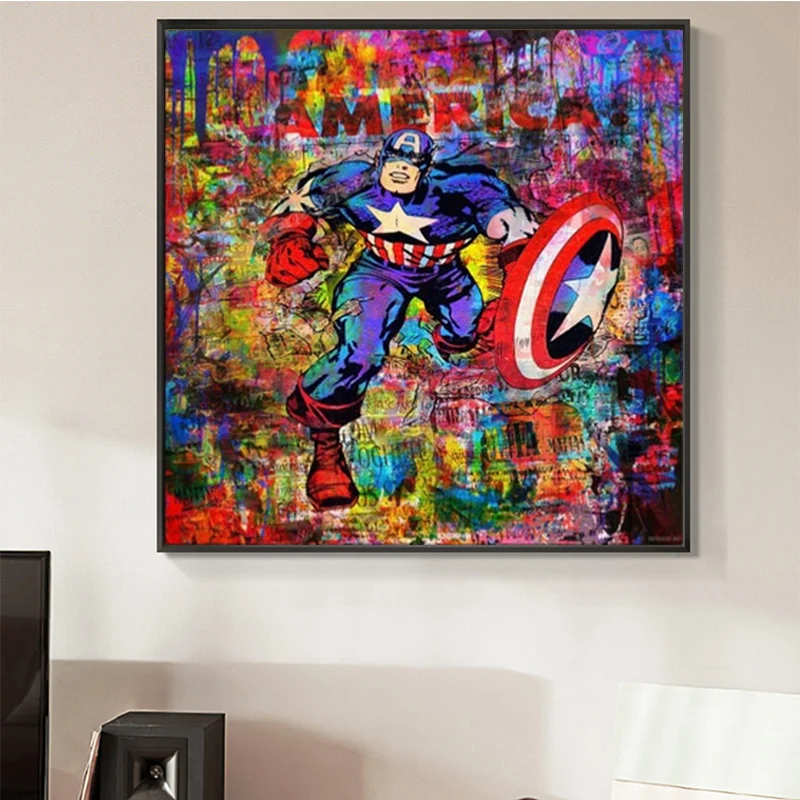 Details about   Glow in the Dark Captain America Marvel Avengers Canvas Art M047-G 