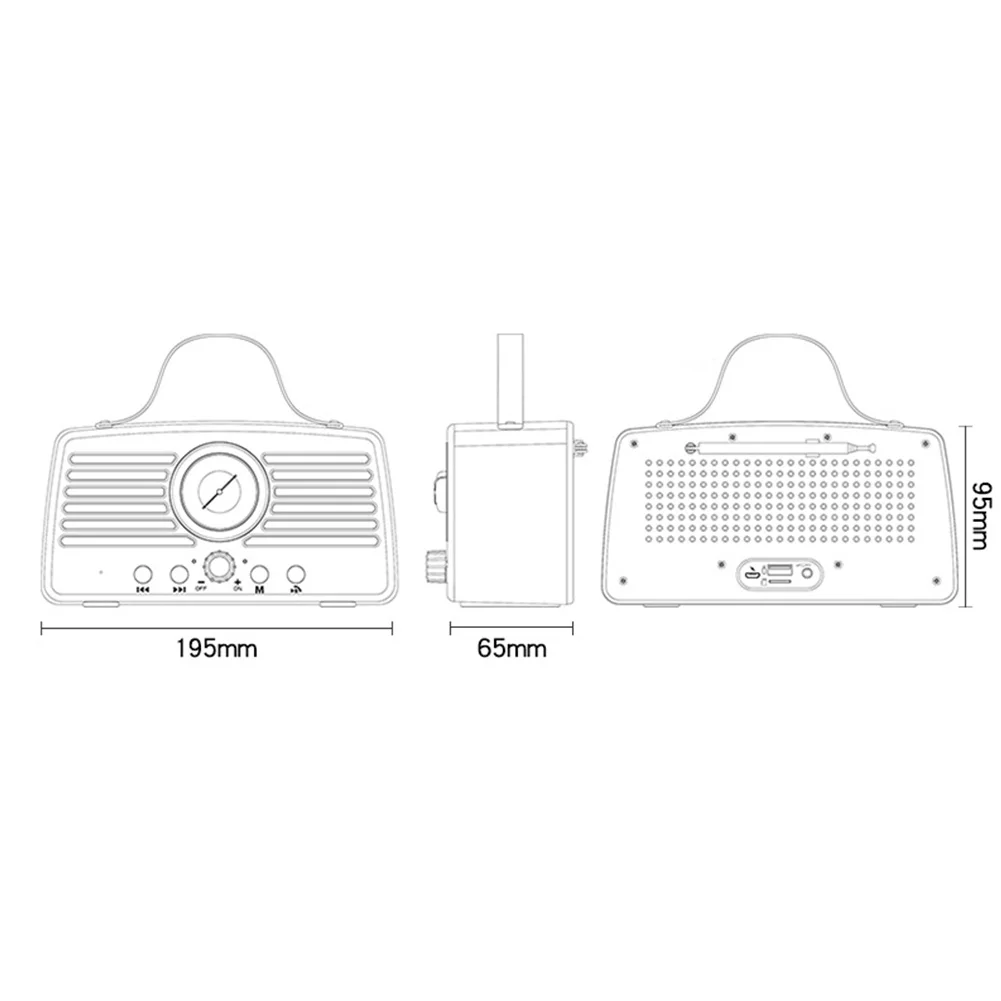 Домашний портативный стерео музыкальный плеер вещания FM радиосабвуфер usb зарядка мини Bluetooth колонка в ретро стиле громкой связи вызова