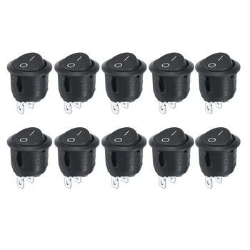 

10pcs 12V AC 250V 6A Car Boat Van Dashboard 2 Pin Round Rocker Switch LED 20mm Illuminated Switches Auto Accessories