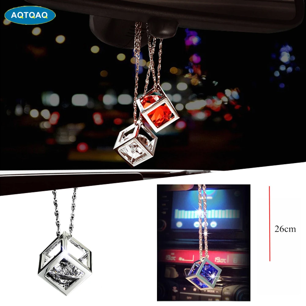 1 шт. автомобильный кулон кристаллы куб автомобильные подвески зеркало заднего