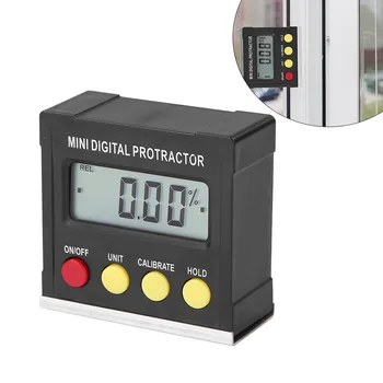

360 Degree Level Protractor Mini Digital Protractor Inclinometer Electronic Level Box Magnetic Base Measuring Tools 2019 New A22