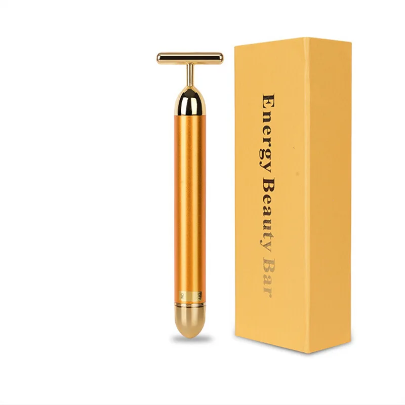 

Forever Lina Gold Stick 24K Gold Facial Massager Beauty Bar Electric Beauty Roller T-Shape Facial Part Massage