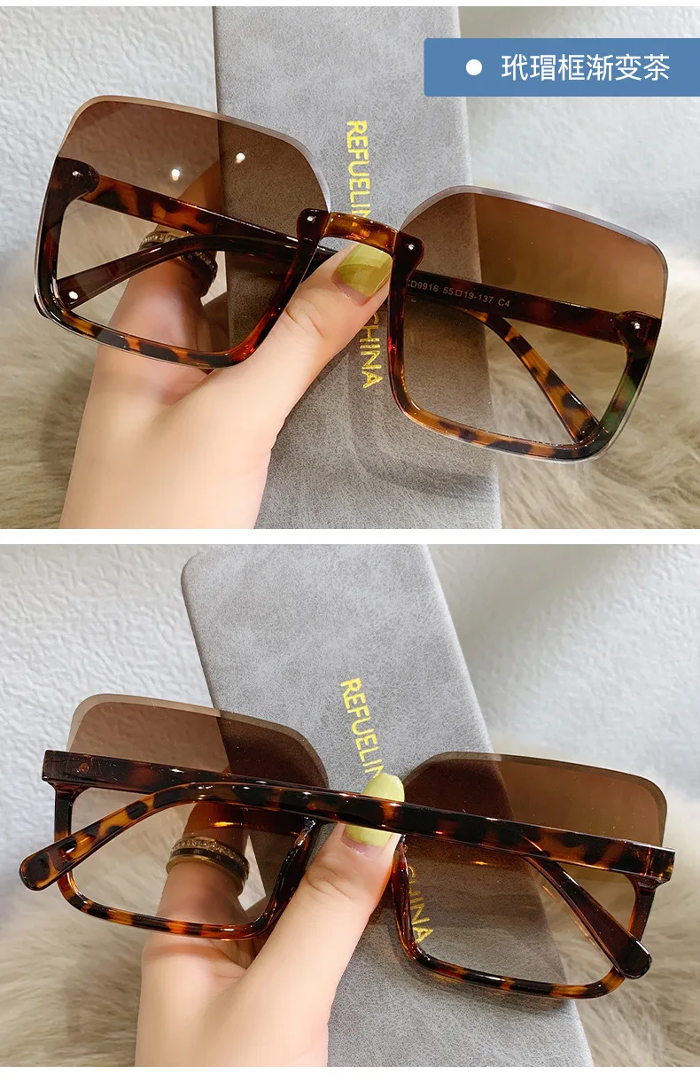 New fashion sunglasses, personality net celebrity, comfortable and thin sunglasses, trendy sunglasses big square sunglasses