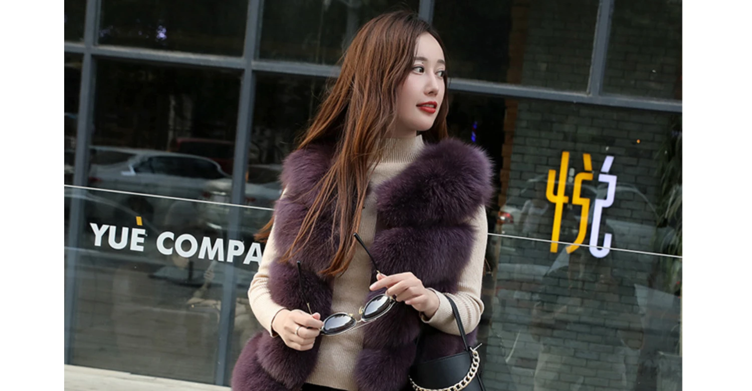 Top Real Fur Vests Long Winter Women Fur Vest Female Sleeveless Genuine Fur Vest Ladies Fashion Luxury Slim Warm High Quality 2019 23