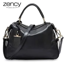 Zency, Сумки из натуральной кожи, модная женская сумка-тоут, Женская Бостонская Очаровательная роскошная сумка-мессенджер, Сумочка через плечо, сумки на плечо