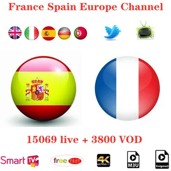 

15069 live + 3800 VOD Android 10 France IPTV Box Quad Core HDTV Set-Top Box 1 Year Subscription M3U For Spain Germany Italy