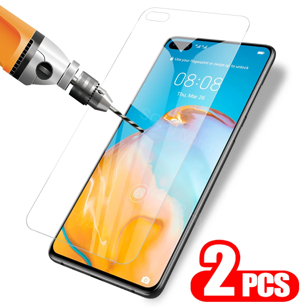 Закаленные очки для Huawei P40 2 шт. защитное стекло с полным покрытием Hauwei P 40