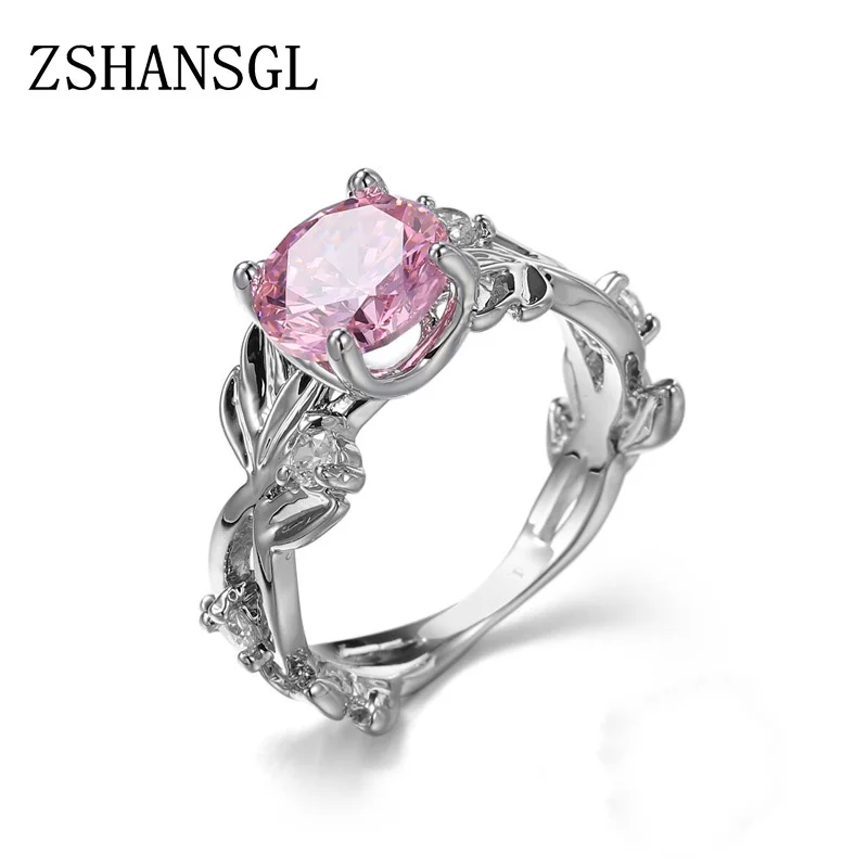 Роскошные большие синие/розовые овальные кольца с кристаллами CZ для женщин, свадебные, вечерние, 925 пробы, Серебряное очаровательное кольцо, модные ювелирные изделия anillos