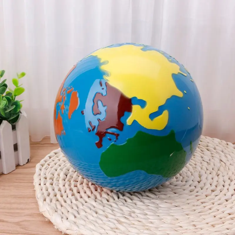 Montessori Geography Material Globe Of World Parts Kids Early Learning Toy Dropshipping