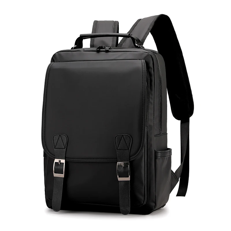 Модный нейлоновый водонепроницаемый мужской рюкзак в британском стиле, повседневный простой Одноцветный женский рюкзак для ноутбука, Студенческая школьная сумка черного цвета - Цвет: Черный