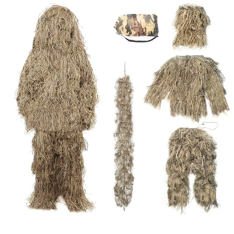 5PCS kids Ghillie Suits child Camouflage Clothing Suit gillie Hunting Clothes Birding Suit