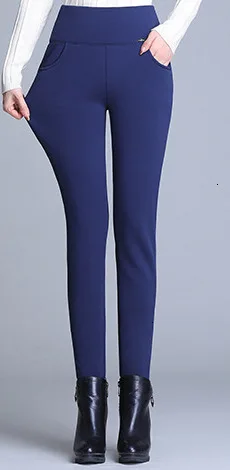 blue Дикие зимние однотонные уличные Холодостойкие леггинсы женские новые флисовые овчины кашемировые утолщенные теплые леггинсы с карманом - Цвет: blue