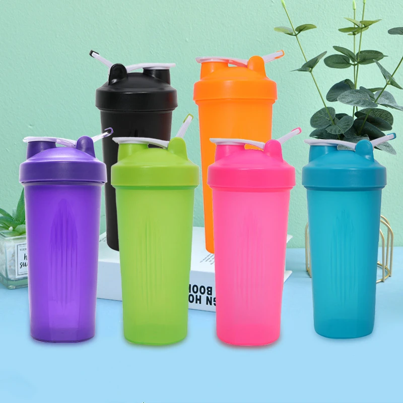 600ml Colorful Protein Powder Shaker Bottle Cup With Handle for Outdoor Sports Fitness Sports shaker