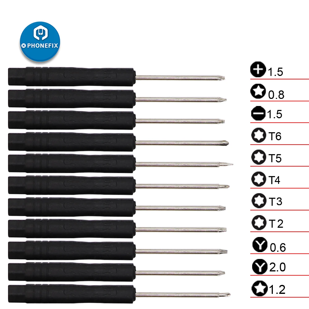 11pcs Mini Screwdriver Set Precision Cell Phone Repair Opening Tools Slotted Pentalobe Screw