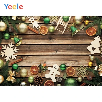 

Yeele Wood Christmas Decor Backgrounds For Photography Winter Snow Snowman Gift Baby Newborn Portrait Photo Backdrop Photocall