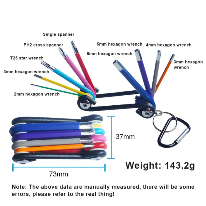 9pcs Allen Wrench Hex Key Set Folding Hex Key Wrench High Hardness Tool Set Car Repairs Tool WWO66