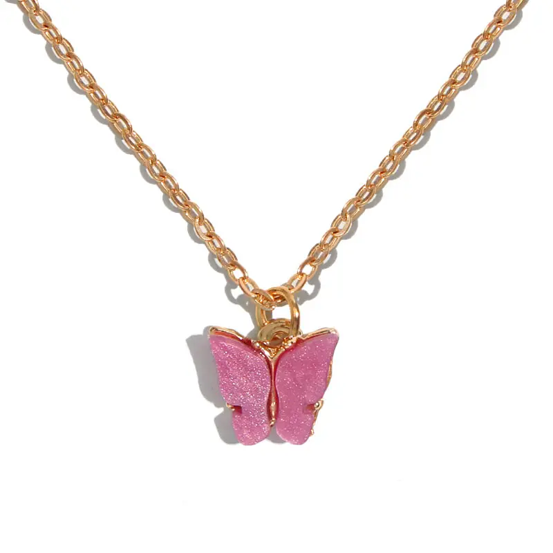 JJFOUCS Корейская бабочка кулон ожерелье для женщин Длинная Золотая цепочка-чокер ожерелье s бабочка воротник массивные модные ювелирные изделия - Окраска металла: 903RR