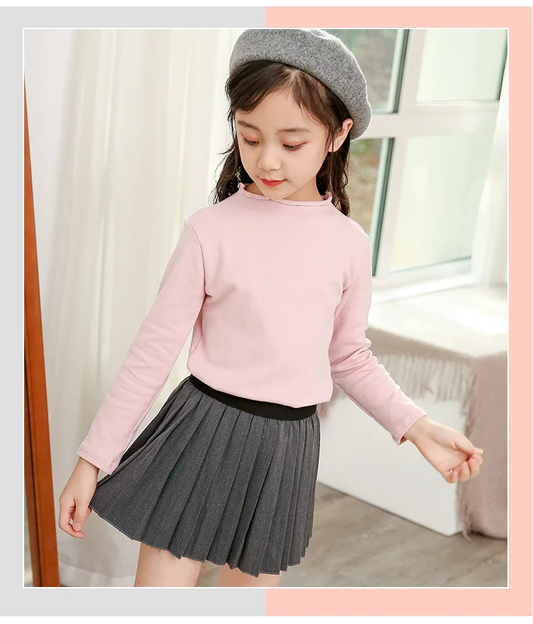Back To School Clothing Teenage Girls Fashion Tops Little Kids T Shirt Autumn 2019 Baby Girl T-shirts Tees White Pink Green Grey (6)