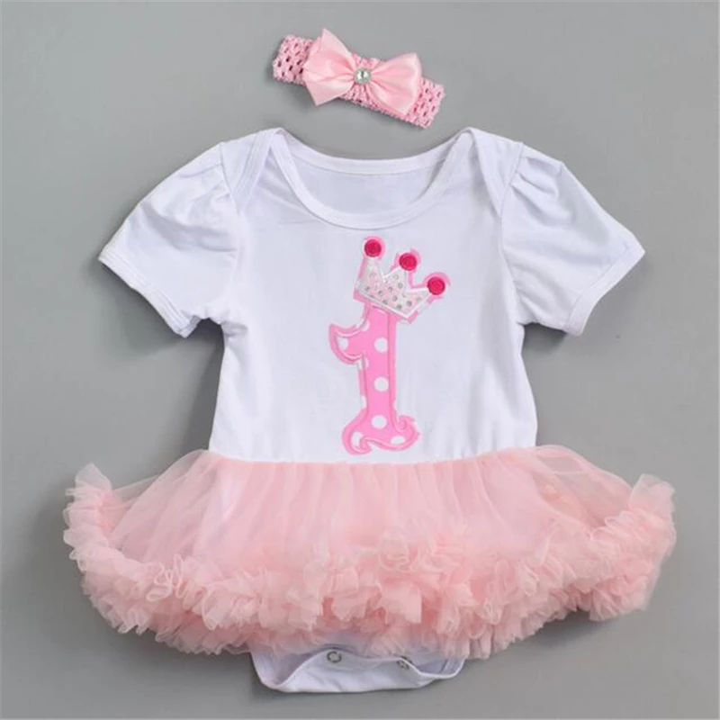 2PCS/Set Newborn Baby Girl Dress Cute Printed Floral Casual Party Dresses With Headband Girls Outfits Baby Girls Lace Dress Set