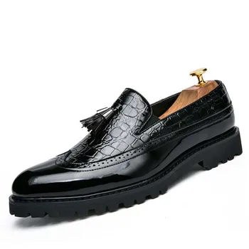 

Men Casual Shoes Leather Slip on Loafers Office Shoes For Men Driving Moccasins Comfortable Wedding Party Brogue Shoes