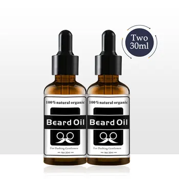 

2pcs Men Natural Organic Beard Growth Oil Beard Kit Wax Balm Moustache Oil Leave-In Conditione Hair Growth Nourishing Beard Care