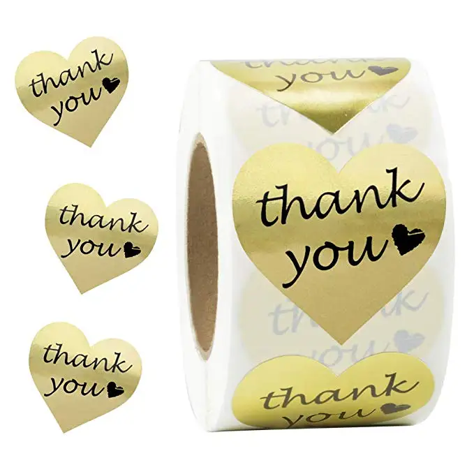 

500pcs round thank you Stickers seal labels Gold Cute stickers scrapbooking for Package stationery stickers