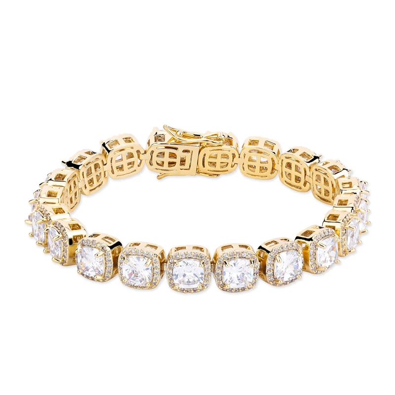 Gold TOPGRILLZ AAA кубический цирконий колье браслет для женщин мужчин Хип Хоп Bling Iced Out 1 ряд CZ камень теннисная цепь рэппер ювелирные изделия - Окраска металла: Gold