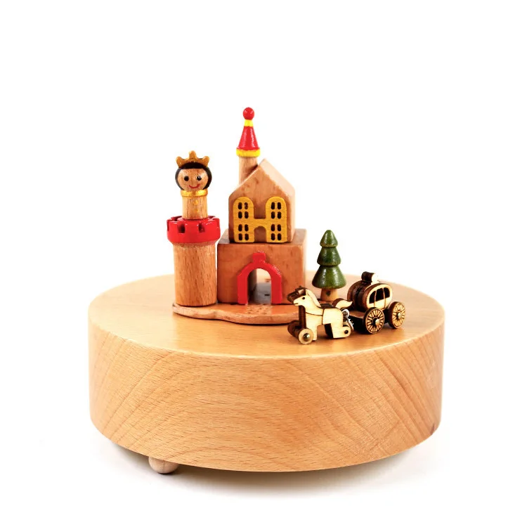 7504 Cutebee Zakka карусель музыкальные коробки деревянная музыкальная шкатулка изделия из дерева ретро подарок на день рождения винтажные аксессуары для украшения дома - Цвет: 7504