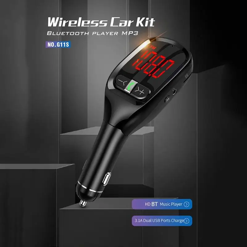 G11S Bluetooth FM передатчик 3.1A USB зарядное устройство для телефона планшета Войдите в соответствующие состояние автоматически универсальная функция