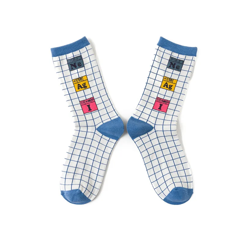 Mens Funny Socks Harajuku Geometry Graffiti Sock Colorful Print Cotton Long Sock Women Personality Creative Crew Sock 5 Pair/set
