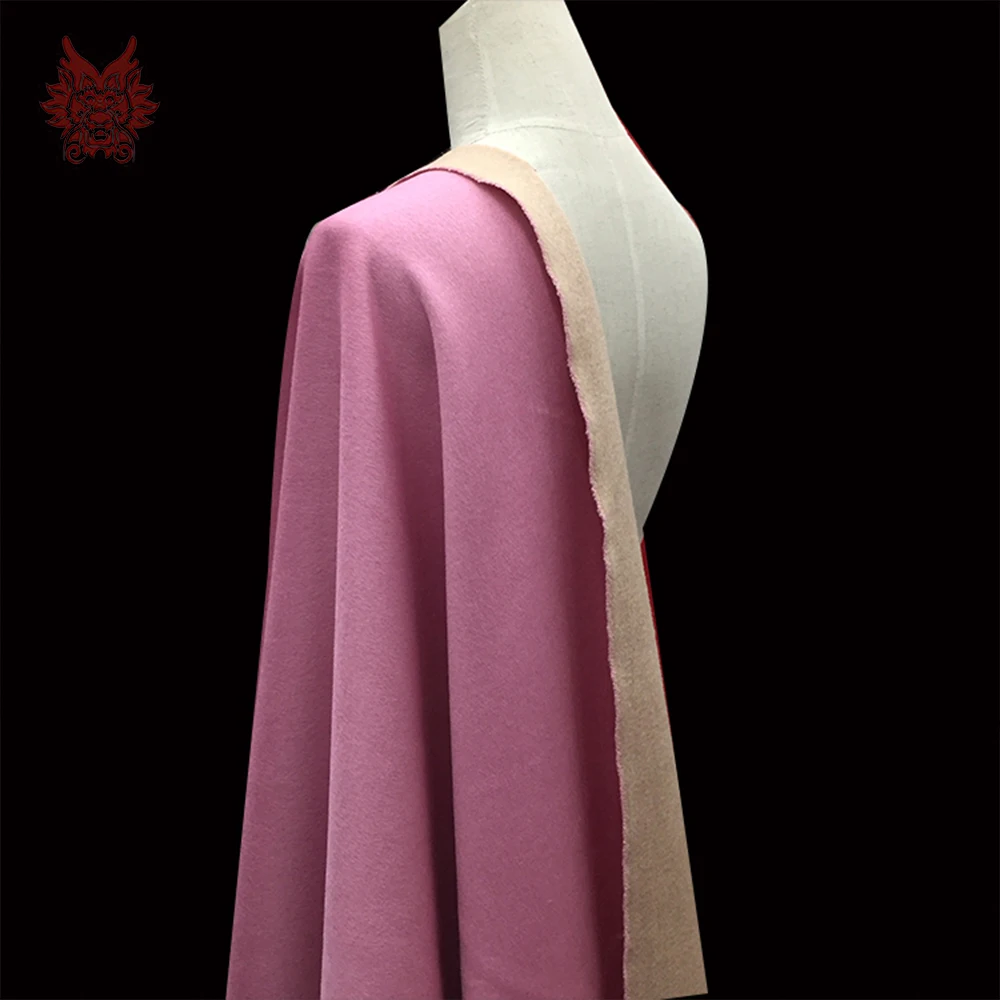 Французский ручной работы толстый двухсторонний розовый хаки вискоза кашемир шерсть ткань для женщин зимнее пальто плащ laine cachemire SP5901