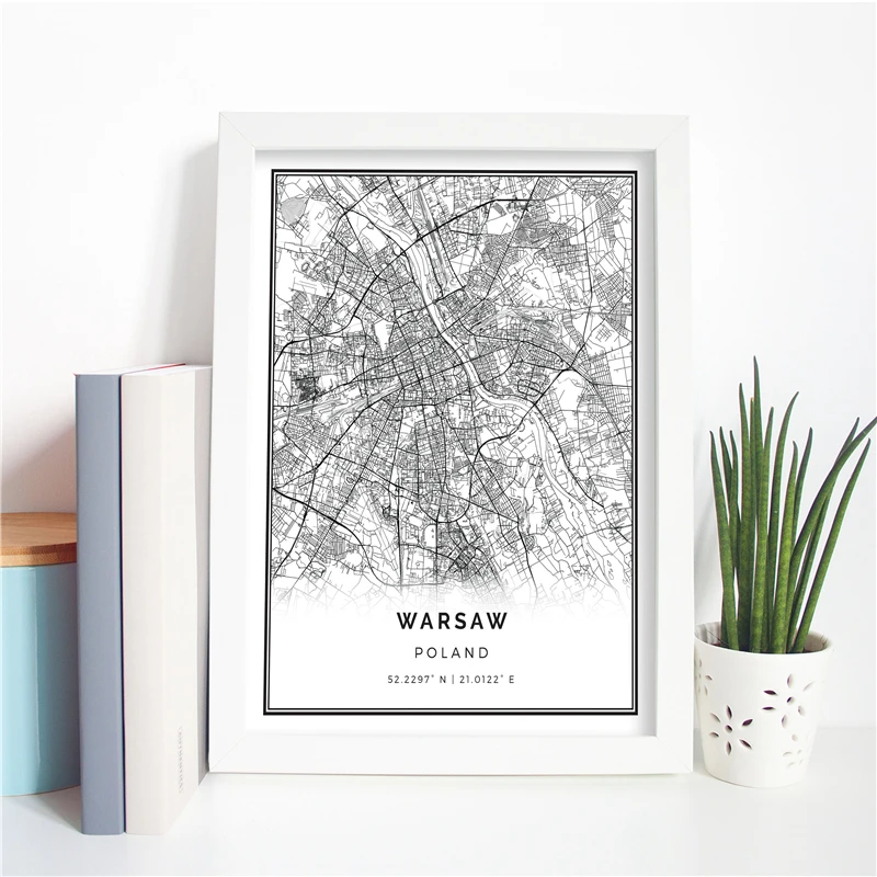 Poland-Warsaw-City-Map-Canvas-Painting-Posters-And-Prints-Wall-Art-Pictures-For-Poles-Living-Room (5)