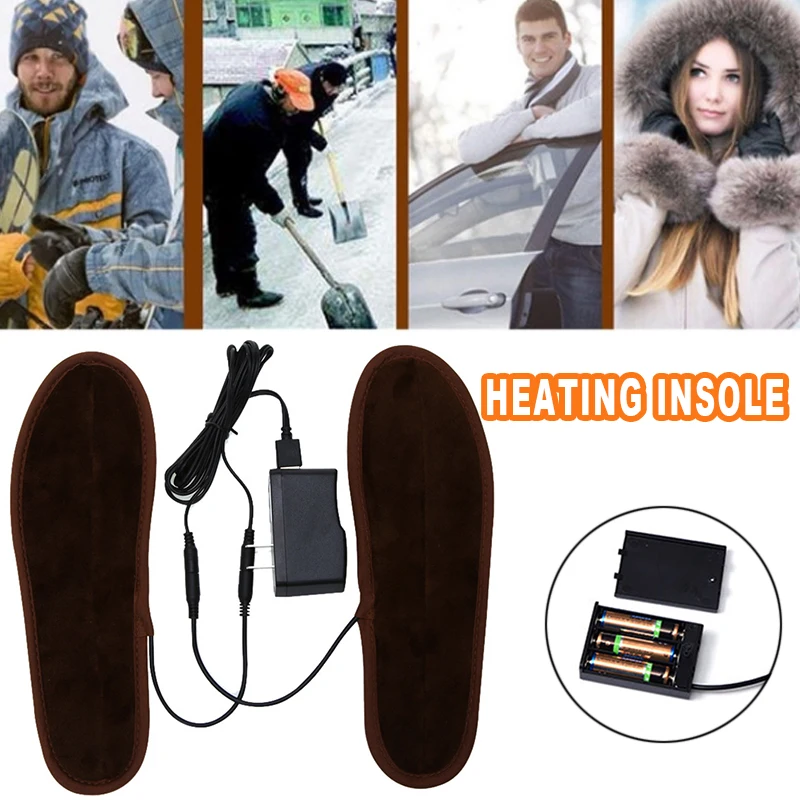 

Heating Heated Shoe Insoles Warmer Insoles Electric Foot Heated Brown Unisex Snow Winter Skiing Camping Insoles Keep Warm