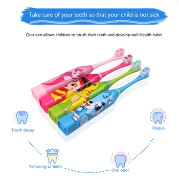 

Oral Cleaning Children Electric Toothbrush Cartoon Pattern Tooth Brush Heads Electric Teeth Brush Replacement Brush Heads Kids